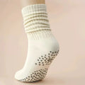Calcetas antideslizantes para Pilates y ejercicio en interiores (paquete de 1 a 3 pares): transpirables, de corte medio y con diseño de doble banda