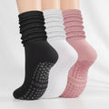 Calcetas antideslizantes para Pilates y ejercicio en interiores (paquete de 1 a 3 pares): transpirables, de corte medio y con diseño de doble banda
