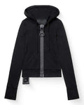 Y2K Vintage Giant Zipper Zip Up Hoodie Women Harajuku Slim Fit Cropped Sweatshirts Long Sleeve Chunky Zip Outerwear Streetwear